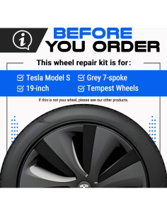 Kit de Reparación de Rasguños Rines Tesla Model S Tempest Gris 2