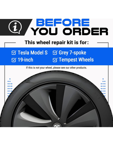 Kit de Reparación de Rasguños Rines Tesla Model S Tempest Gris