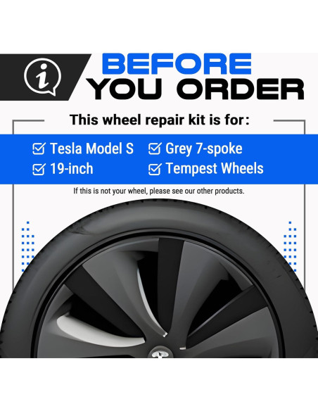 Kit de Reparación de Rasguños Rines Tesla Model S Tempest Gris