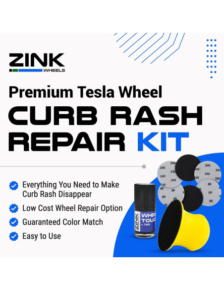 Kit de Reparación de Rasguños Rines Tesla Model S Tempest Gris