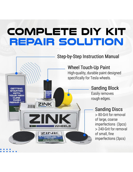 Kit de Reparación de Rasguños Rines Tesla Model S Tempest Gris