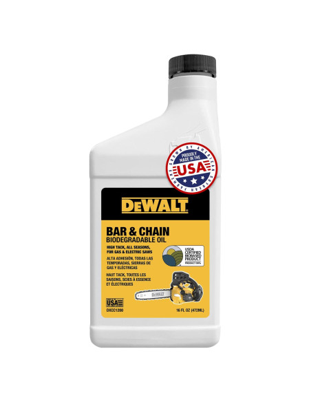 Aceite Biodegradable DEWALT 473 ml para Motosierra Ecológico