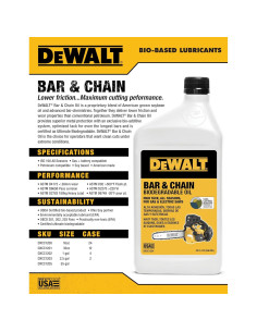 Aceite Biodegradable DEWALT 473 ml para Motosierra Ecológico 2