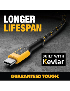 Cable USB A a USB C DEWALT 1.83 m alta resistencia 2