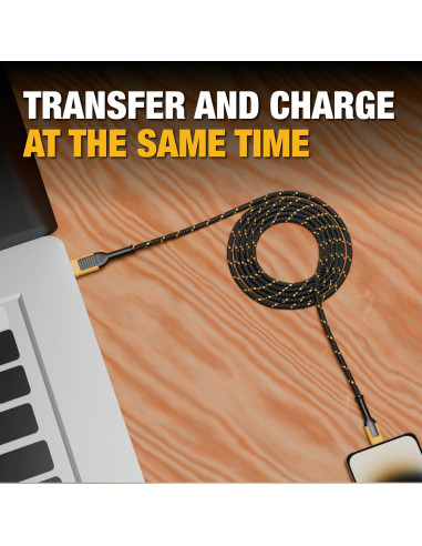 Cable USB A a USB C DEWALT 1.83 m alta resistencia