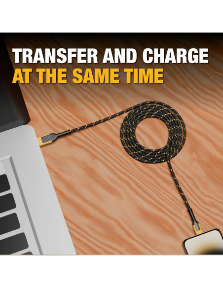 Cable USB A a USB C DEWALT 1.83 m alta resistencia