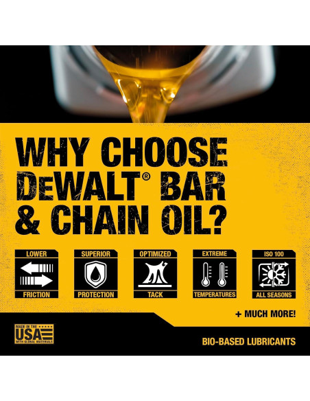 Aceite Biodegradable DEWALT 473 ml para Motosierra Ecológico
