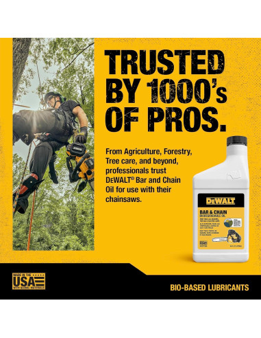 Aceite Biodegradable DEWALT 473 ml para Motosierra Ecológico