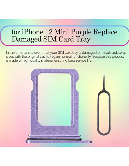 Bandeja de tarjeta SIM morada para iPhone 12 Mini A2176 A2398 A2399 A2400