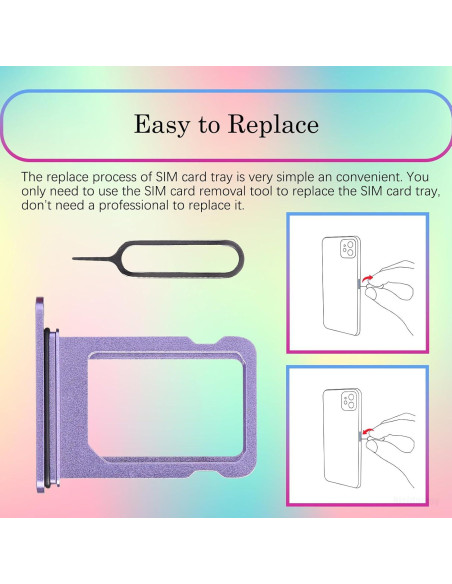Bandeja de tarjeta SIM morada para iPhone 12 Mini A2176 A2398 A2399 A2400