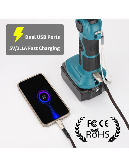 Luz de Trabajo LED Taingwei 2000LM para Batería Makita 18V