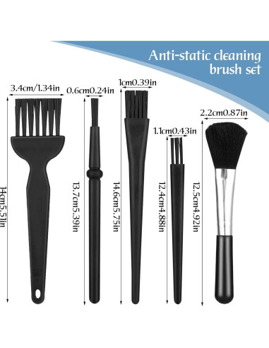 6 Cepillos de Limpieza Antiestáticos SynHHergyx para Teclado