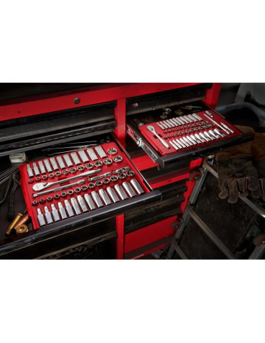 Juego de Llave de Carraca y Enchufes Milwaukee MLW48-22-9004