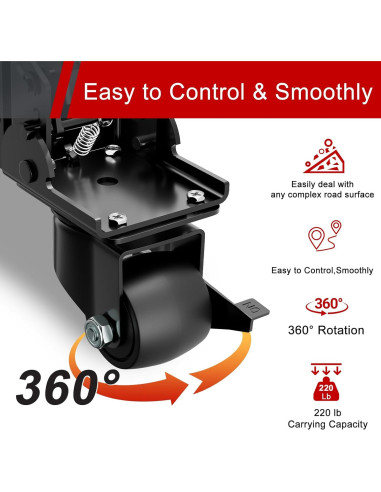 Kit de Ruedas con Freno MAICHUAN para Caja de Herramientas 90.72 kg