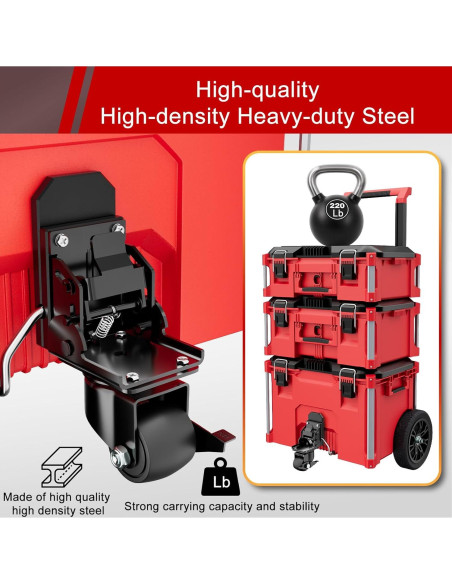 Kit de Ruedas con Freno MAICHUAN para Caja de Herramientas 90.72 kg