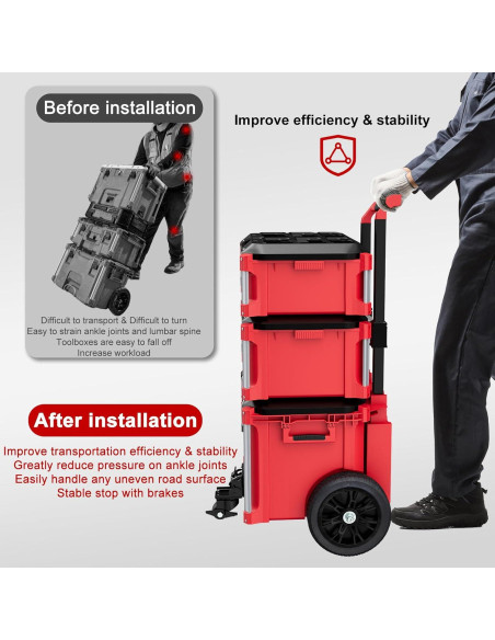 Kit de Ruedas con Freno MAICHUAN para Caja de Herramientas 90.72 kg