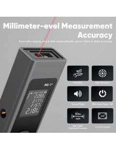 Medidor láser 2 en 1 ProTap MS-1+ 50m con nivel láser 2