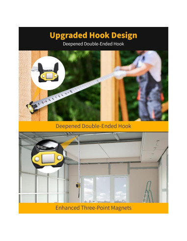 Cinta Métrica Firecore 7.62m con Fracciones y Gancho Magnético