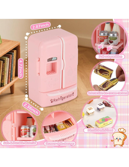 Mini Refrigerador Juguete KIMO con 42 Accesorios de Comida