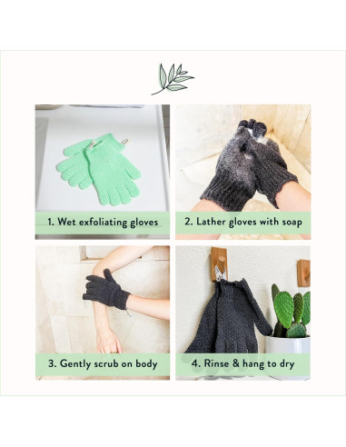 Guantes Exfoliantes Bare Botanics Menta Pack 4 Unidades