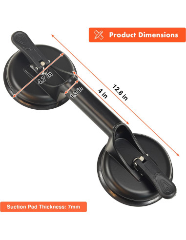 2 Ventosas de Aluminio Genubi para Cristales y Azulejos