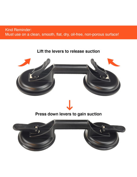 2 Ventosas de Aluminio Genubi para Cristales y Azulejos