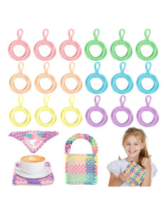 180 Anillas de Telar de Trapo DLUGOPIS 10" Color Morandi