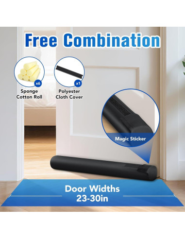 Detenedor de Corrientes de Aire ComfyInLove 76.2 cm Negro