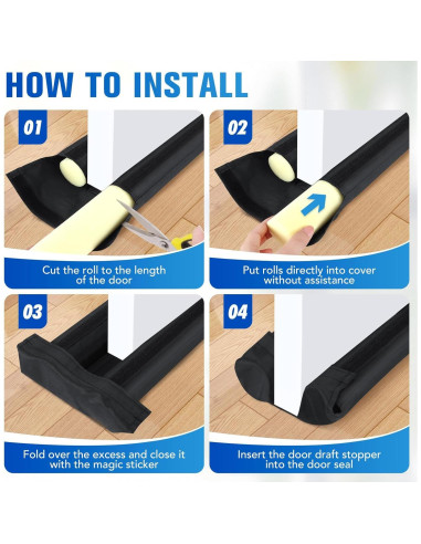 Detenedor de Corrientes de Aire ComfyInLove 76.2 cm Negro