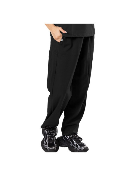 Pantalones de Scrubs para Mujeres Reinwaete, Negro, 5 Bolsillos