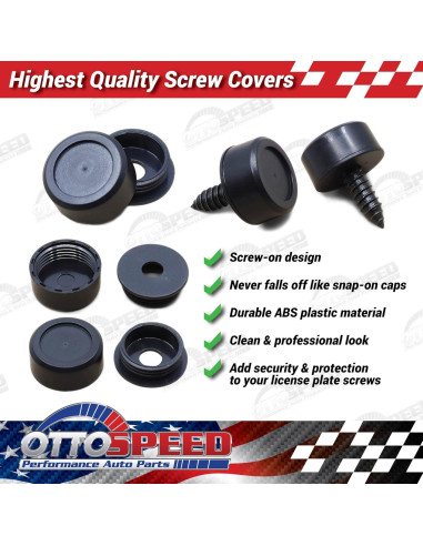 Kit de Tornillos y Tapas para Placas de Matrícula OttoSpeed - 12 Piezas de Acero Inoxidable Negro