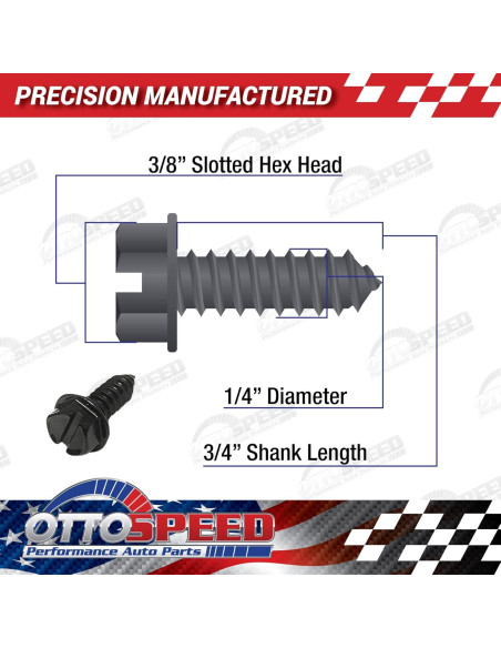 Kit de Tornillos y Tapas para Placas de Matrícula OttoSpeed - 12 Piezas de Acero Inoxidable Negro