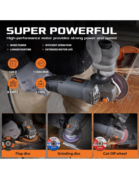 Amoladora Angular KSEIBI 711943K 115mm 950W 11000RPM