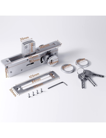 Cerradura de Mortaja Doble Cilindro UpJia Flarish 2.86 cm