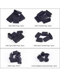 Tapas Antipolvo para Puertos USB WLXTREE - 30 Pcs Silicona 2