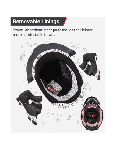 Casco de Motocross Oumurs para Niños 5-14 Años con Gafas y Guantes