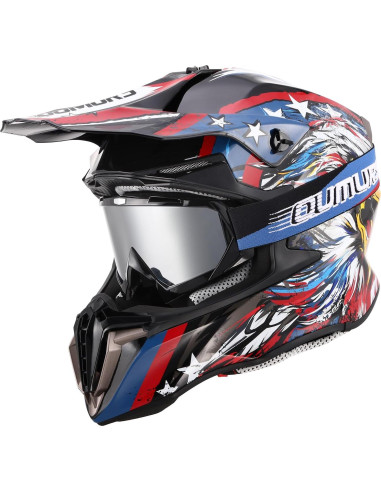 Casco de Motocross Oumurs para Niños 5-14 Años con Gafas y Guantes