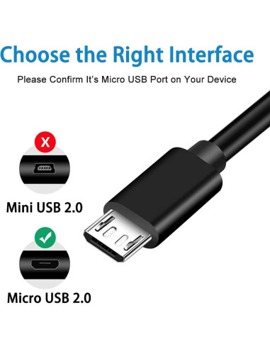 Cable de Carga USB 1.52m para Auriculares Audio-Technica ATH-ANC900BT