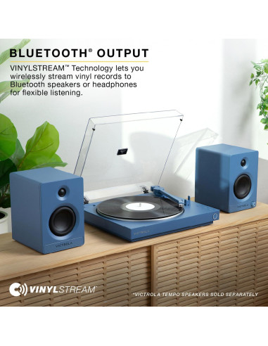 Tocadiscos Bluetooth Automático Victrola con Altavoces Tempo