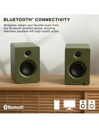 Tocadiscos Bluetooth Automático Victrola con Altavoces Tempo