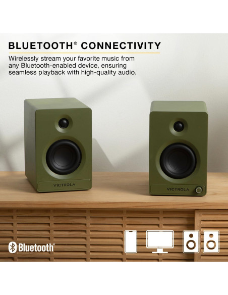 Tocadiscos Bluetooth Automático Victrola con Altavoces Tempo