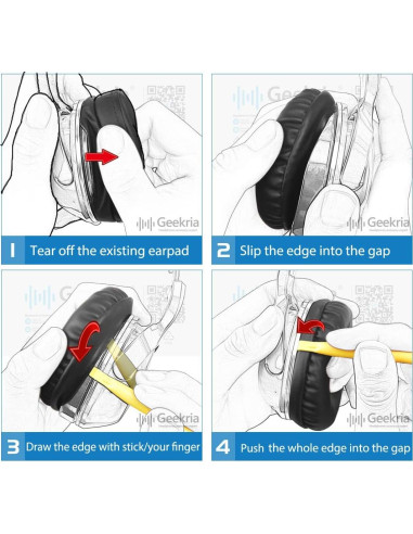 Almohadillas de Reemplazo Geekria para Auriculares Audio-Technica ATH-M40fs, ATH-D40fs, ATH-M66