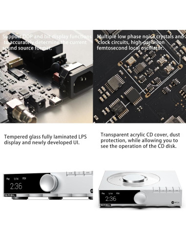 Reproductor de CD SMSL PL200T 32bit/768kHz MQA USB Óptico