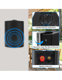 Altavoces Pasivos Herdio 5.25" Impermeables para Exterior - 4 Piezas 2