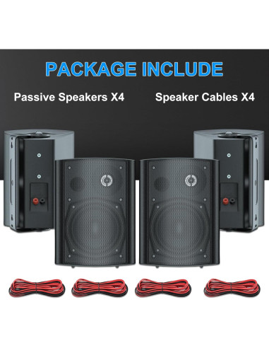 Altavoces Pasivos Herdio 5.25" Impermeables para Exterior - 4 Piezas