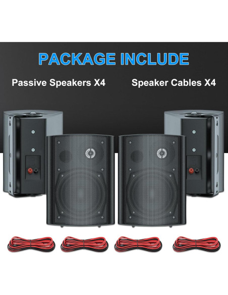 Altavoces Pasivos Herdio 5.25" Impermeables para Exterior - 4 Piezas