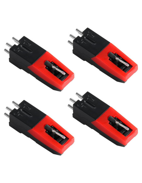 4 Cartuchos Universales para Tocadiscos Aguja Reemplazo ABS
