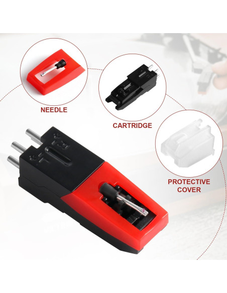 4 Cartuchos Universales para Tocadiscos Aguja Reemplazo ABS