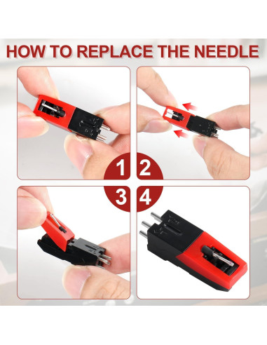 4 Cartuchos Universales para Tocadiscos Aguja Reemplazo ABS