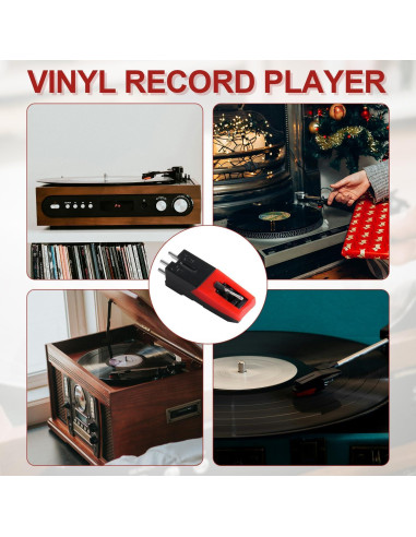 4 Cartuchos Universales para Tocadiscos Aguja Reemplazo ABS